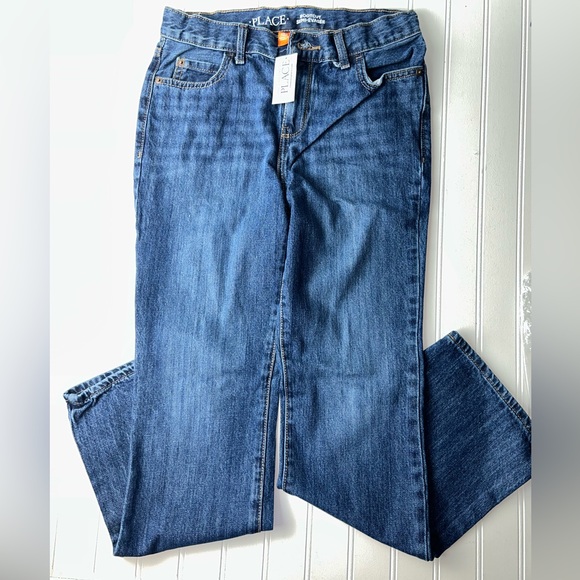Nwt Boy’s Children’s Place Bootcut Jeans Pants Adjustable waist Sz 12 - Picture 2 of 4